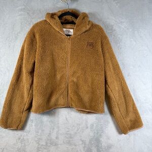 Alaska Chicks Size 10 Jacket Fuzzy Warm Soft Cozy Brown Teddy Hooded